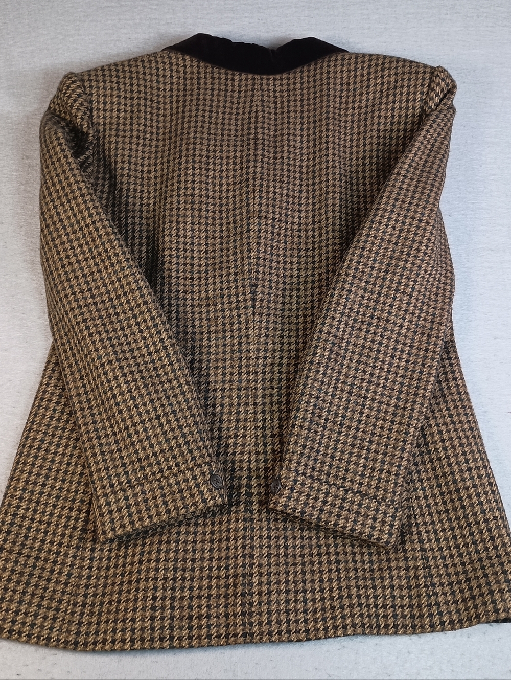 Lauren Ralph Lauren Women's 10 Silk & Wool Houndstooth Equestrian Blazer Vintage - Picture 4 of 8
